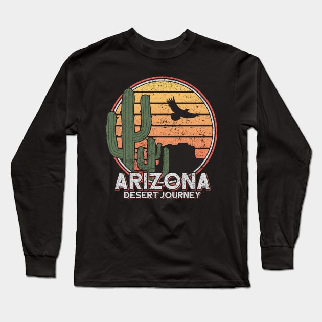 Arizona State Desert Journey Retro Shirt for Men Women and Kids Long Sleeve T-Shirt by XOZ